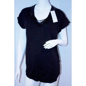 COLLECTIVE CONCEPTS Beaded Necklace TOP Shirt ( S )